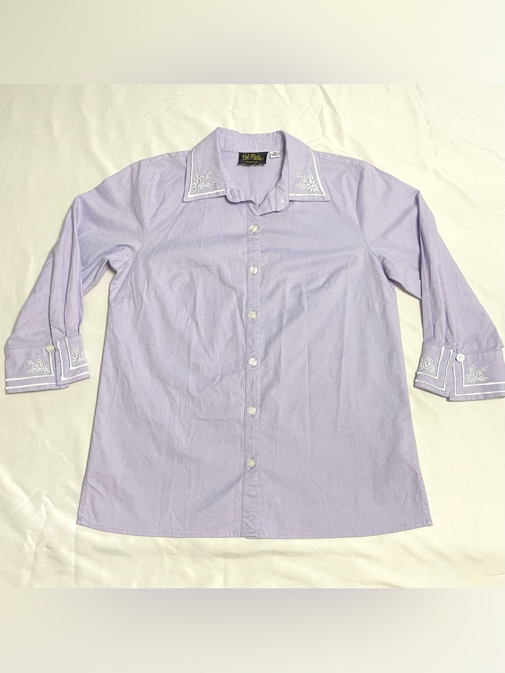 Grandma Button-Up Long Sleeve By Bob Mackie Women’s XS Vintage Embroidered